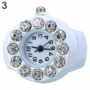 [ postage our company charge ] ring clock clock size free human work diamond watch clock ring finger clock 8 kind FRW-A-1 [ 3 white color ]