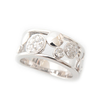 タサキ 指輪 レディース バブルデザイン ダイヤモンド リング 11.5号 ホワイトゴールド TASAKI K18WG 中古_画像1
