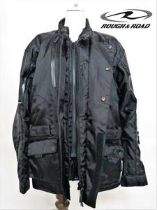 【美品】ラフ＆ロードROUGH&ROAD ライディングジャケット(インナー付) Mサイズ 黒ブラック TESTED PROTECTOR EN 1621-1 TN TEXLAND&NEXKO