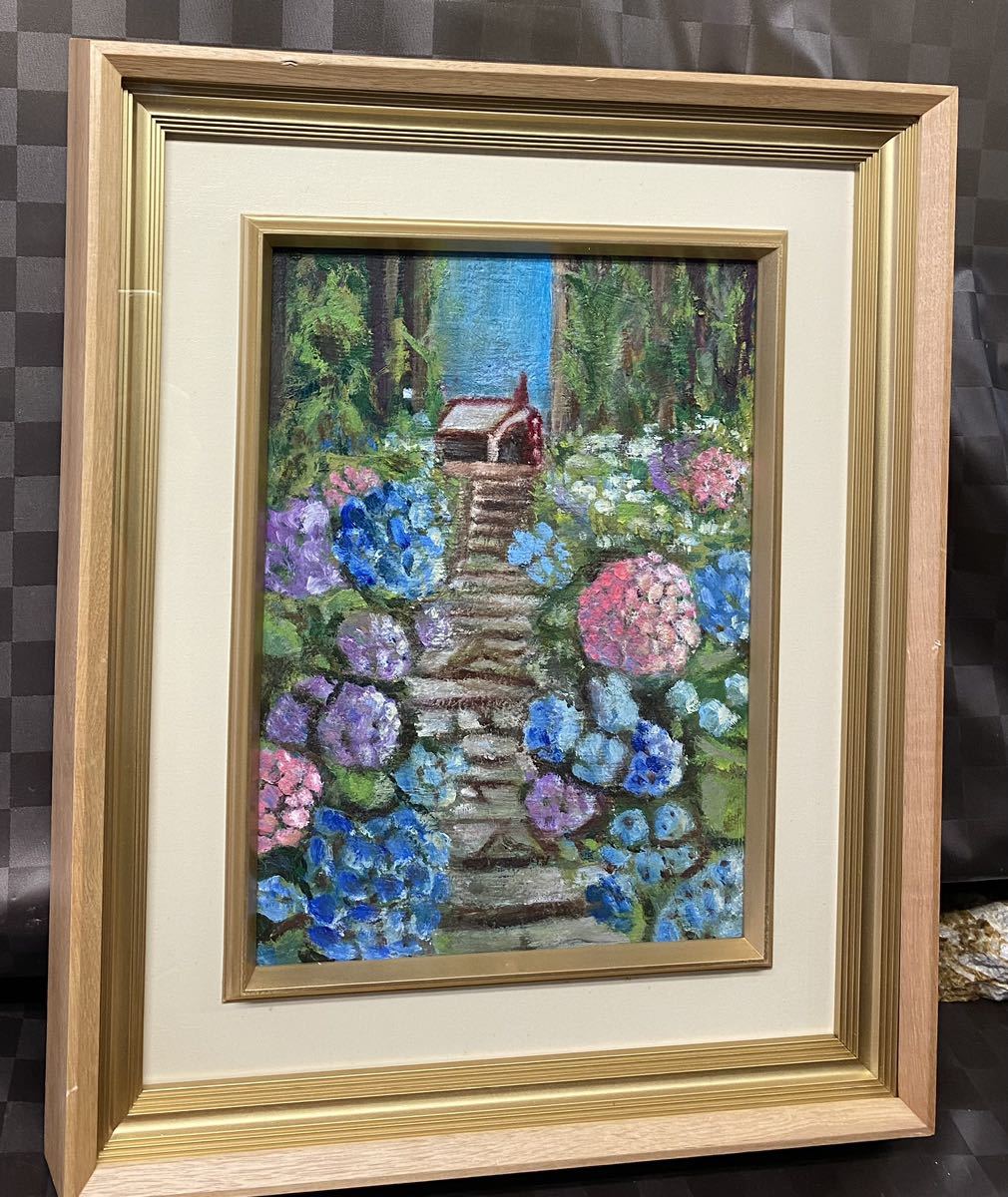 真作 油絵 パリの街角風景画 油彩画 作者不明 小さな油彩 豪華額装品