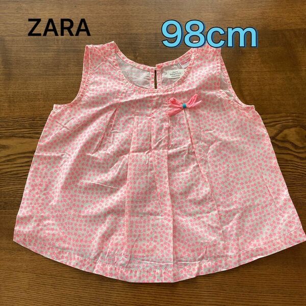 ZARA ノースリーブ 98cm カットソー チュニック トップス ノースリーブブラウス