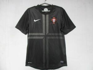 NIKE/ Nike / short sleeves T-shirt / pull over / speed ../DRI-FIT/F.P.F/ Portugal soccer ream ./ sport / lustre feeling / black / black /S size (7/13R5)