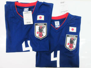 MA2171●サッカー ウェア 2枚セット●日本代表 本田圭佑 ♯4●JFA 侍ブルー●メンズ Tシャツ 半袖 プレーヤーズ●XSサイズ●O-024●未使用