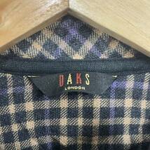 DAKS ダックス 長袖ポロシャツ 長袖シャツ チェックシャツ サイズM マルチカラー ブラウン 茶色 メンズ トップス 最落なし （W6）_画像5
