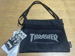 THRASHERスラッシャー スケートボードマガジン サコッシュ ショルダーバッグ ブラック ホワイト