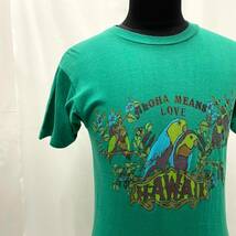 USA古着 80s SPRUCE オウム プリント Tシャツ 緑 アメリカ ヴィンテージ 80年代 コットン HAWAII ALOHA 半袖 コットン アニマル _画像1