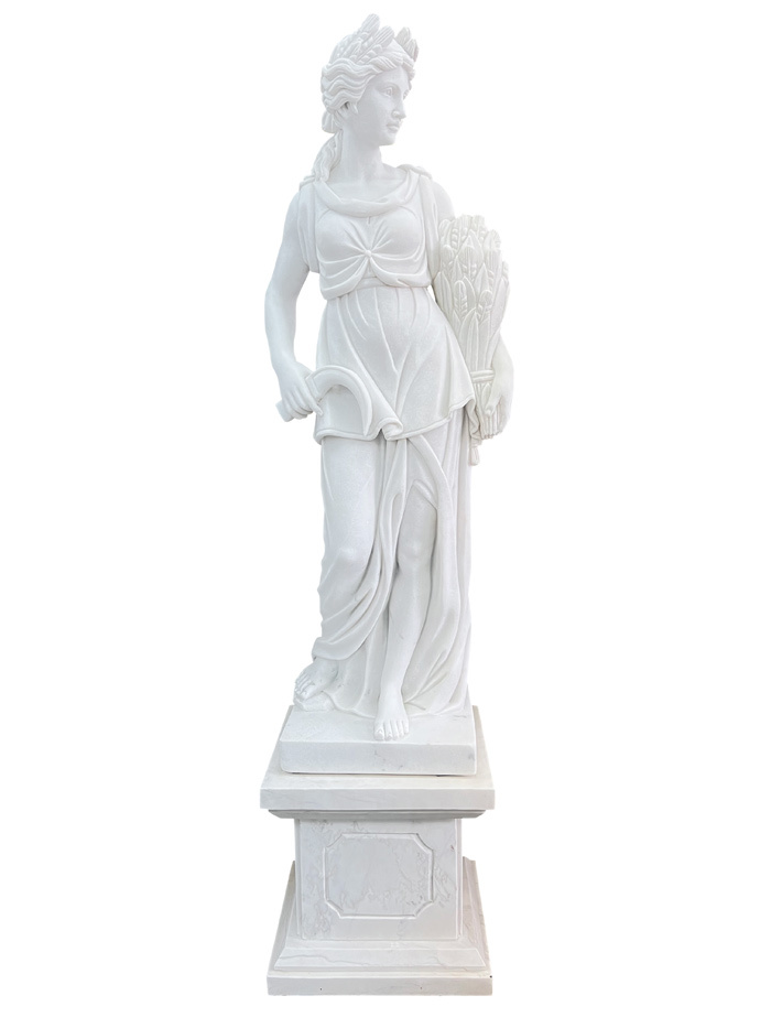 スペイン製 アラバスタ彫刻女性像 オブジェ/女神/石像/大理石アラ