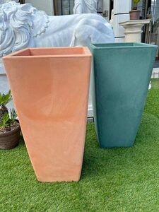  Italy made planter milano high *40cm H80cm 13 number corresponding square large pot resin made plant pot maru kio-ro[ special sale goods ]