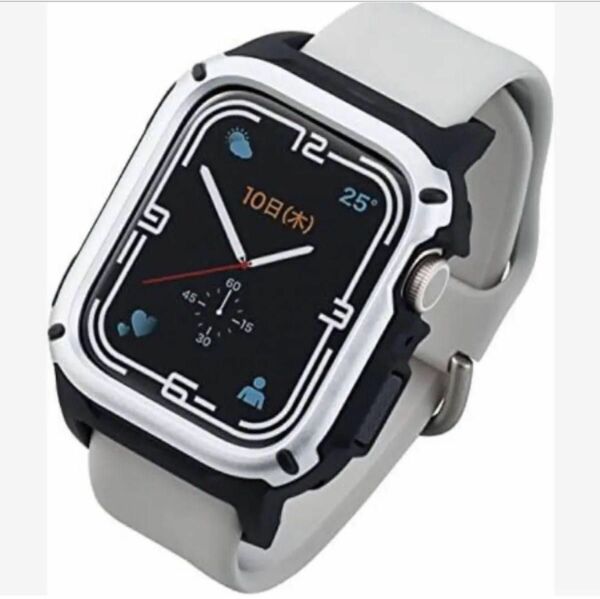 ★1点のみ★ エレコム ELECOM Apple Watch アップルウォッチ バンパー 45mm スマートウォッチ シルバー 