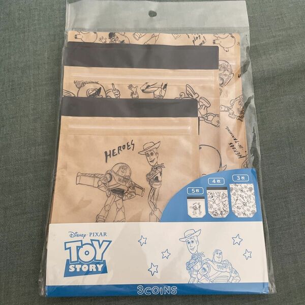 新品未開封 トイストーリー 3coins クラフトBAG スリコ TOY STORY ジップバッグ