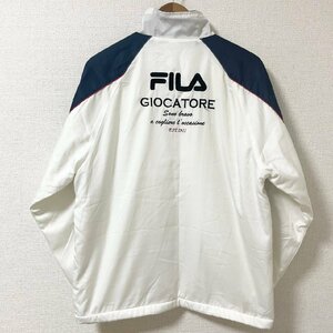 (^w^)b フィラ ジップアップ ジャケット ジャンパー ウィンドブレーカー FILA GIOCATORE 裏地 フリース ラグランスリーブ ロゴ L 7370EE