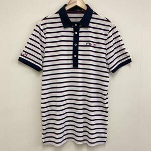 RLX 速乾 ドライ 半袖 ポロシャツ ボーダー メンズ Mサイズ POLO RALPH LAUREN ラルフローレン GOLF ゴルフウェア 3060290