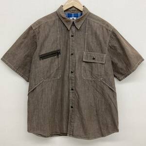 POST OVERALLS チンスト ブラウン 半袖シャツ Lサイズ 日本製 ポストオーバーオールズ ワークシャツ O'ALLS 3070115