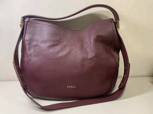 【質屋 尾張屋商店 東京】FURLA フルラ 2WAYバッグ 臙脂色 