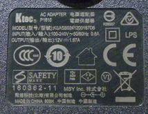 Ktec　KSASB0241200167D5　12V1.67A　■3480_画像2