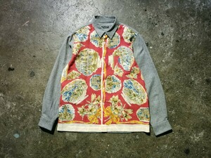 COMME des GARCONS HOMME PLUS 99AW 横浜風景画 切替シャツ 1999AW AD1999 90s コムデギャルソンオムプリュス アンティークスカーフ