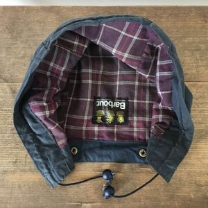 送料無料★英製/ビンテージ◎３クラウン/80ｓ/90ｓ「ネイビー」フード/Barbour/ビデイル/オールド/バブアー