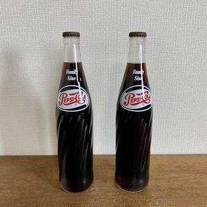 デッドストック　ペプシコーラ　中身入り　500ml 未開封品 2本セット　/ コーラ瓶　ガラス瓶　ディスプレイ　当時物 昭和レトロ