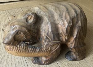 木彫りの熊 阿寒湖アイヌコタン　民芸品 1973年造熊の木彫り 