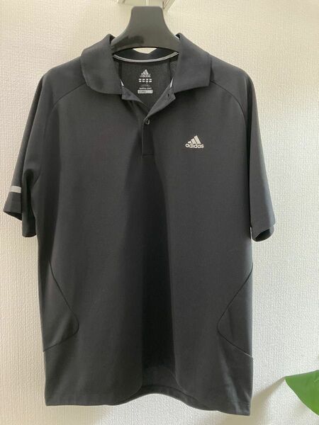 adidasアディダス　メンズ　シャツ　黒　ゴルフ　サイズO