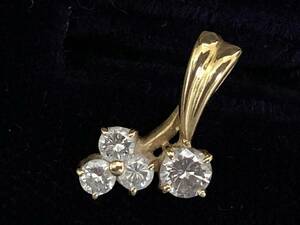 豪華 K18 大粒 ダイヤモンド 0.50ct 4石 ペンダントトップ ネックレストップ チャーム トップ 18金 金無垢 高級 ジュエリー アクセサリー