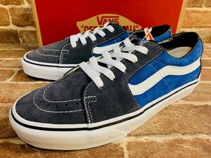 ★新品/28cm！バンズ.USA企画-SK8-LOW.スケートロー.VANS.青.スウェードレザー.本革.スニーカー.箱付き.1970'sヴィンテージサーフスタイル