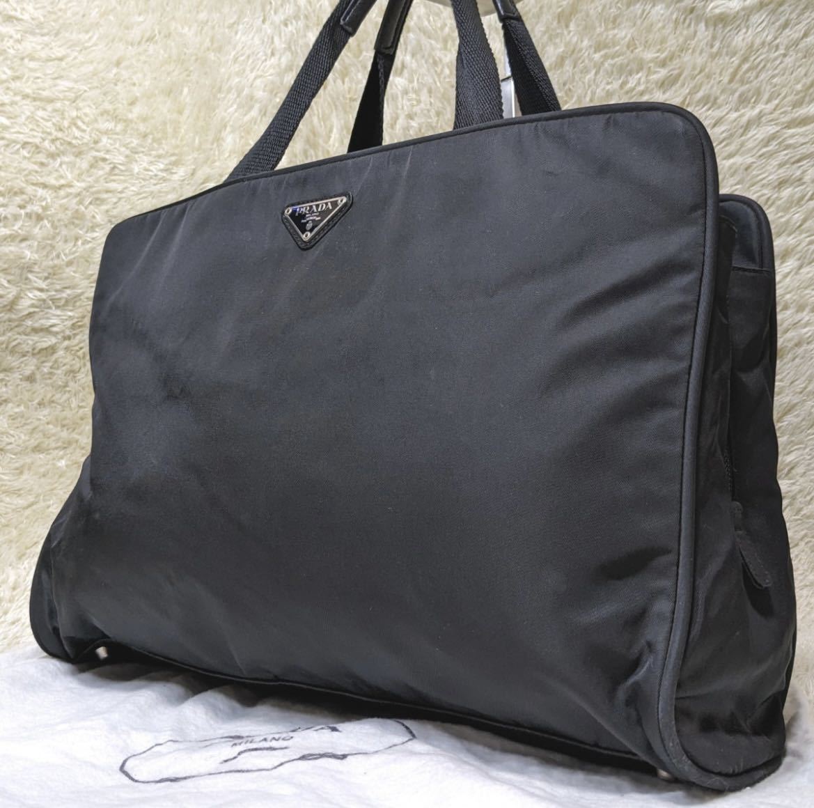 美品】PRADA プラダ A4収納可 ギャザー トートバッグ 肩掛け 大容量