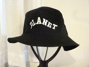 （PLANET）ブラウニージャパン　黒色帽子　バケットハット　サイズ５７・５cm　キャップ　帽子　コットン帽