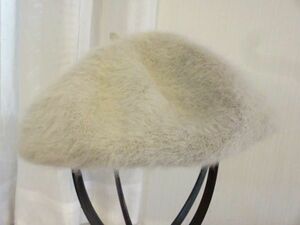（grove）ベレー帽　レディース・ガールズ　モコモコハット　灰色帽子　サイズ５６cm〜５８cm　キャップ　帽子