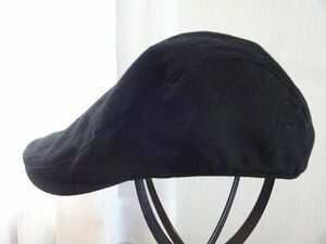 〜grace hats〜メンズ　黒色帽子　ハンチング サイズ５７cm〜５９cm　キャップ　帽子　ウール使用　スタイルハット