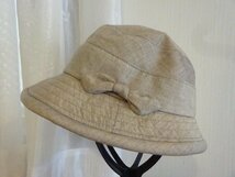⊥エポック⊥レディース・ガールズ　灰色帽子　クロッチェ　サイズ５６cm　キャップ　帽子　麻使用　スタイルハット_画像1