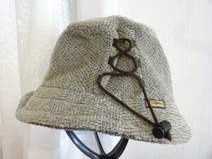 ・POLARTEC・メンズ・ボーイズ　バケットハット モコモコ灰色帽子　サイズ５７・５cm　キャップ　帽子