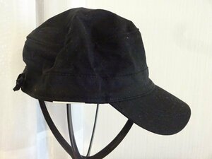 ・男女兼用帽子・レディース・メンズ　ワークキャップ 黒色帽子　サイズ５６cm〜５８cm　キャップ　帽子