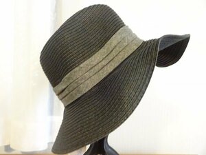 ∩ G.U.∪ レディース・メンズ　中折れハット　黒色帽子　ペーパーハット　サイズ５７cm　UVカット　キャップ　帽子