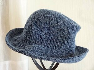 ⊆韓国製⊆レディース・婦人用　紺色帽子　クロッチェ　サイズ５６cm〜５８cm　キャップ　帽子　スタイルハット