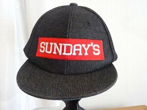 ≡ SUNDAY`S≡メンズ・ボーイズ　濃い目の灰色帽子　アウトドアキャップ　サイズ５６cm〜５９cm　キャップ　帽子