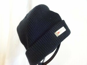 ／３M／メンズ・レディース　編み込みハット　ニット帽　サイズ５６cm〜５８cm　キャップ　帽子　黒色帽子