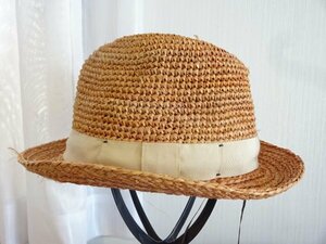 ∝ Orient ∝ レディース・メンズ　麦わら帽子　ラフィア　中折れハット　サイズ５７cm　キャップ　帽子　天然草