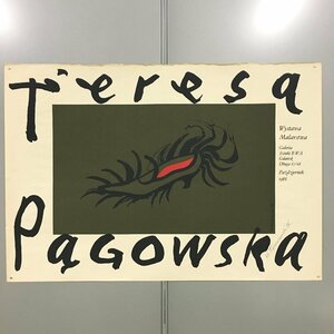 ポスター『Teresa Pgowska』直筆サイン　Henryk Tomaszewski ヘンリク　トマシェフスキ　大判　68x98cm　グラフィックデザイン　1986