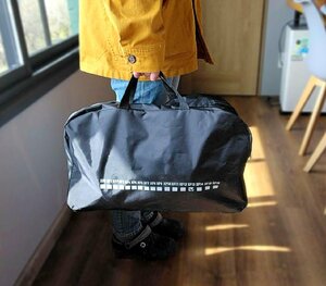 15枚セット！ 約25L 黒 ボストンバッグ 内側撥水生地 タイヤチェーン用バッグ 袋のみ 中古 大量 スポーツバッグ 収納 ツールバッグなどにも