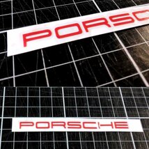 PORSCHE　デカール 60×85mm 赤 1枚★ポルシェ 転写 ステッカー フロント リア ドレスアップ 991 970 981 958 ボクスター ケイマン_画像2