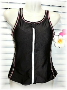  separate swimsuit front fastener tankini 9 number /M black 