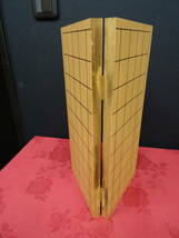 将棋盤　折りたたみ式　木製　サイズ約30×33×1.5cm　金具サビています　ekt5-02_画像7