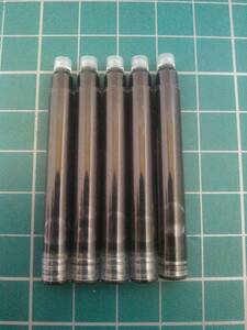 万年筆 インクカートリッジ 黒色 2.6mm ヨーロッパ規格 5本セット 検) ダイソー 汎用 ブラック 筆記具