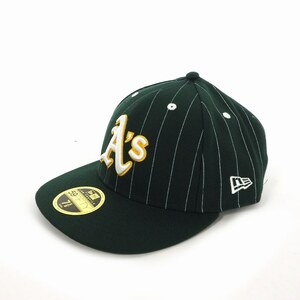ニューエラ NEW ERA LP 59FIFTY MLB Pinstripe オークランド・アスレチックス キャプ 帽子 7 5/8 ダークグリーン メンズ