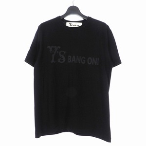ワイズ Y's バングオン BANG ON! ヨウジヤマモト ロゴプリント Tシャツ 半袖 カットソー 2 黒 ブラック YA-T56-052 メンズ