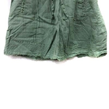 ザラ ベーシック ZARA BASIC 台形スカート フレア ダメージ加工 麻 リネン 緑 カーキ /YI レディース_画像3
