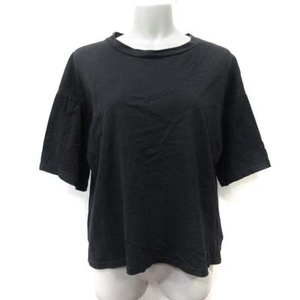 アングリッド UNGRID Tシャツ カットソー 五分袖 F 黒 ブラック /YI レディース