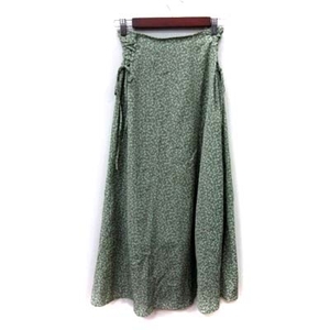  Olive des Olive OLIVE des OLIVE long skirt flair floral print F green green /YI lady's 