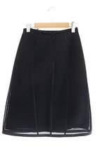 フェンディ FENDI Micromesh Flared Skirt マイクロ メッシュ フレア 膝丈 スカート FQ7114 A9EN 38 黒 ブラック ■● 230710/103 レディー_画像2